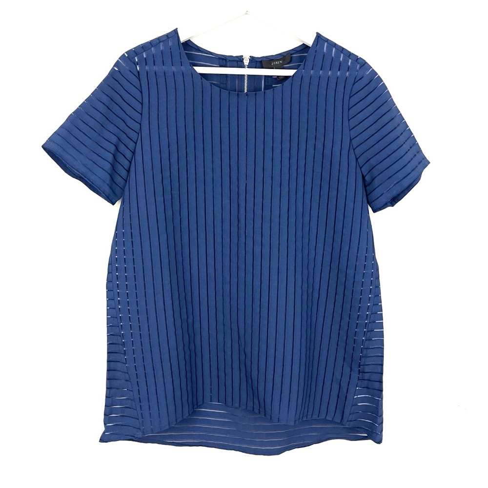J. Crew Shadow Stripe Short Sleeve Top